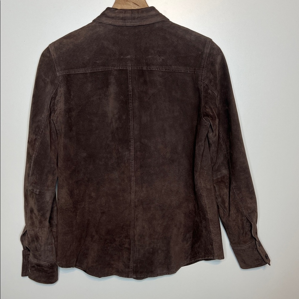 Charter Club genuine suede leather button-down shirt - Picture 3 of 3